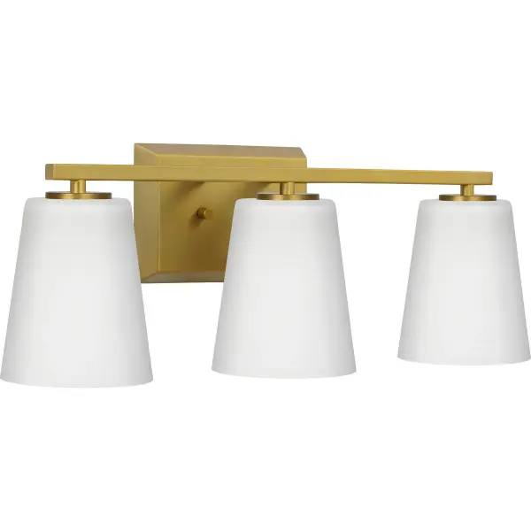 Vertex Three-Light Etched White Glass Bath Light - Image 3