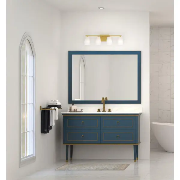 Vertex Four-Light Etched White Glass Bath Light - Image 4