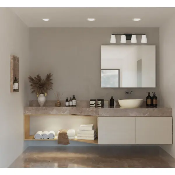 Vertex Four-Light Etched White Glass Bath Light - Image 6