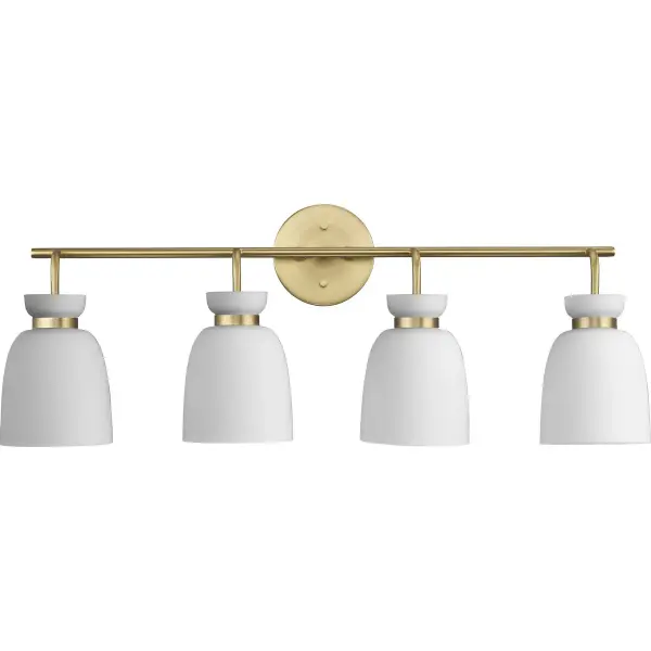 The Lexie vanity light combines contemporary elegance with mid-century modern influences. Four lights provide excellent illumination for grooming tasks while the polished chrome finish adds a luxe, reflective quality to bathroom spaces. - alternate view