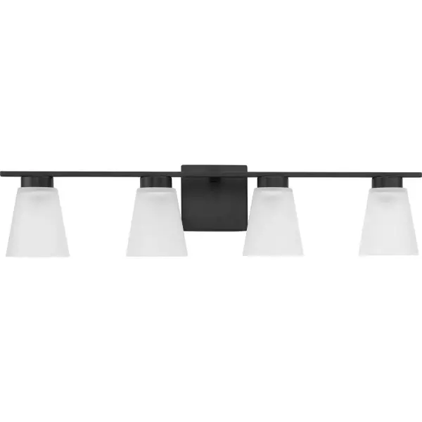 The Tanner Collection delivers clean, transitional styling with brushed nickel finish and four lights for optimal bathroom illumination. California Title 20/22 and JA8 compliant for energy efficiency.