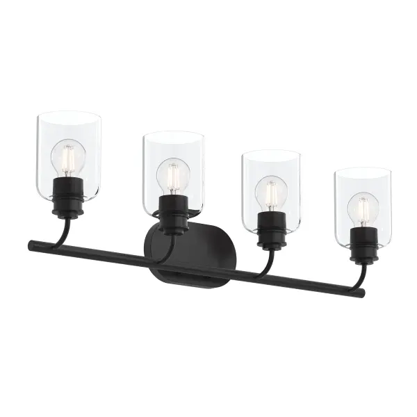 Elegant Four-Light Vanity Fixture with Transitional Appeal - Image 1