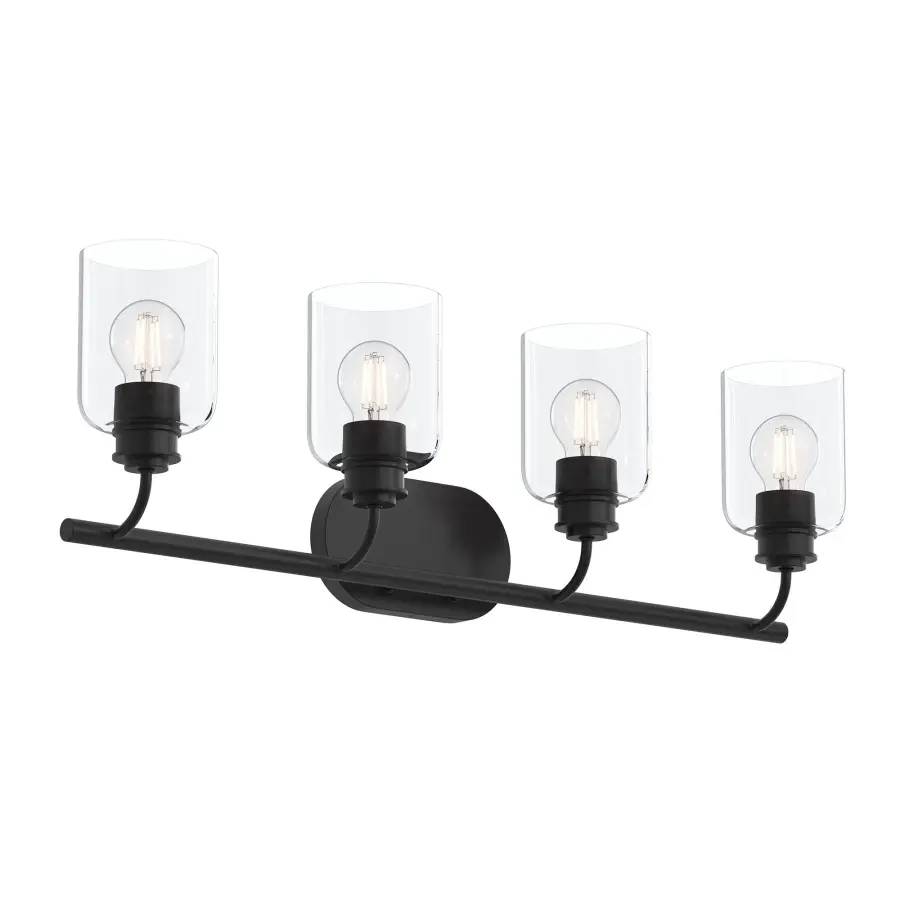 Elegant Four-Light Vanity Fixture with Transitional Appeal - Image 1