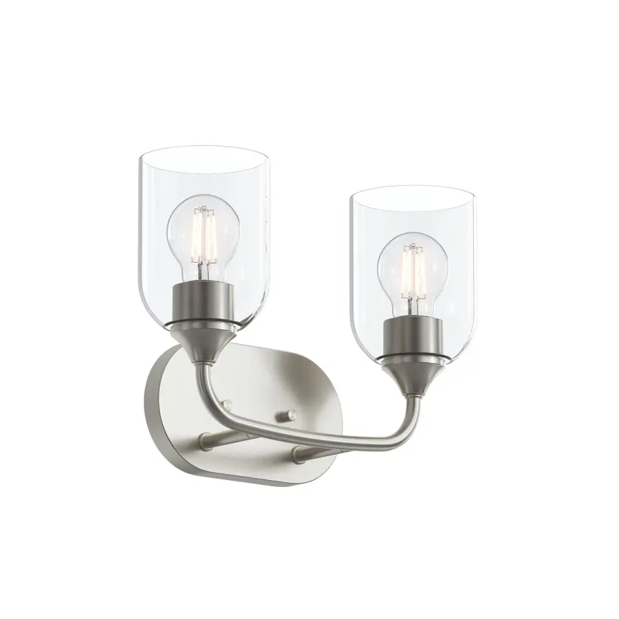 Classic Two-Light Vanity with Timeless Brushed Nickel Finish - Image 4