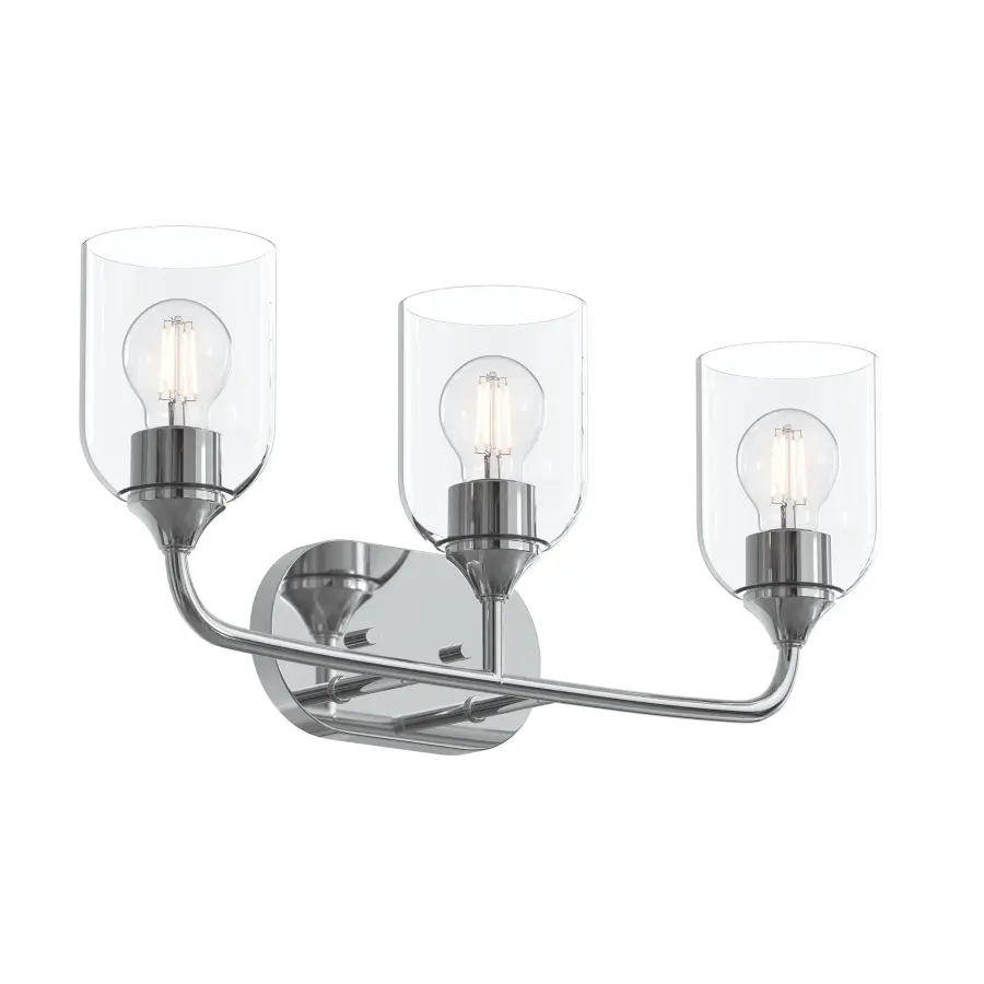 Versatile Three-Light Vanity with Timeless Brushed Nickel Finish - Image 2