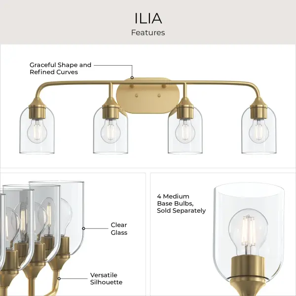 Ilia Four-Light Bath & Vanity - Image 13