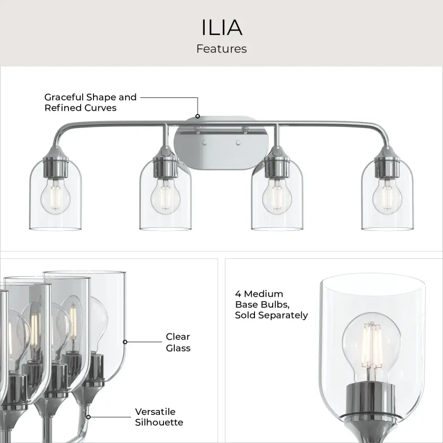 Ilia Four-Light Bath & Vanity - Image 25