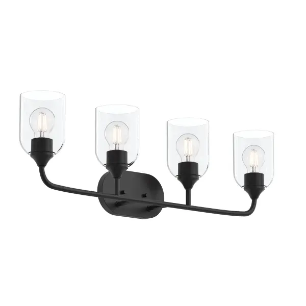 Versatile Four-Light Vanity with Timeless Brushed Nickel Finish - Image 1