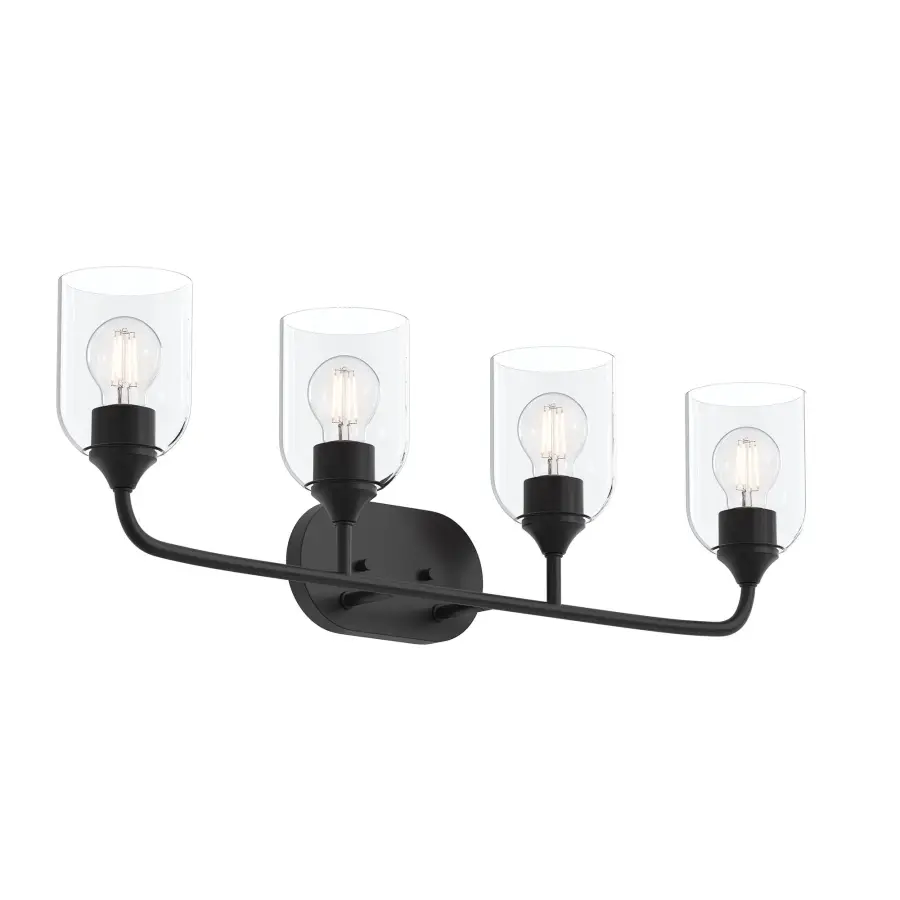 Versatile Four-Light Vanity with Timeless Brushed Nickel Finish - Image 1