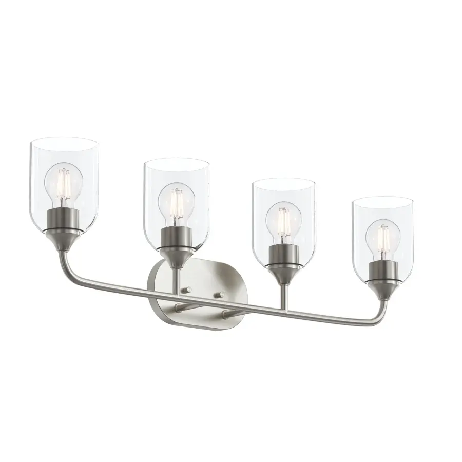 Versatile Four-Light Vanity with Timeless Brushed Nickel Finish - Image 3
