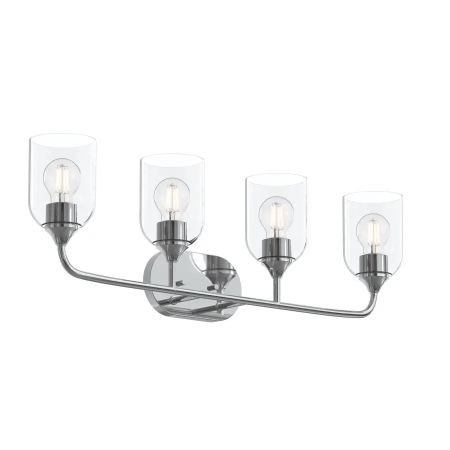 Versatile Four-Light Vanity with Timeless Brushed Nickel Finish - Image 4