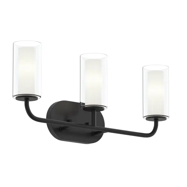 The Mack Three-Light Bath & Vanity combines clean lines with transitional styling, featuring a brushed nickel finish that complements modern and traditional bathrooms alike. Three lights provide ample illumination.