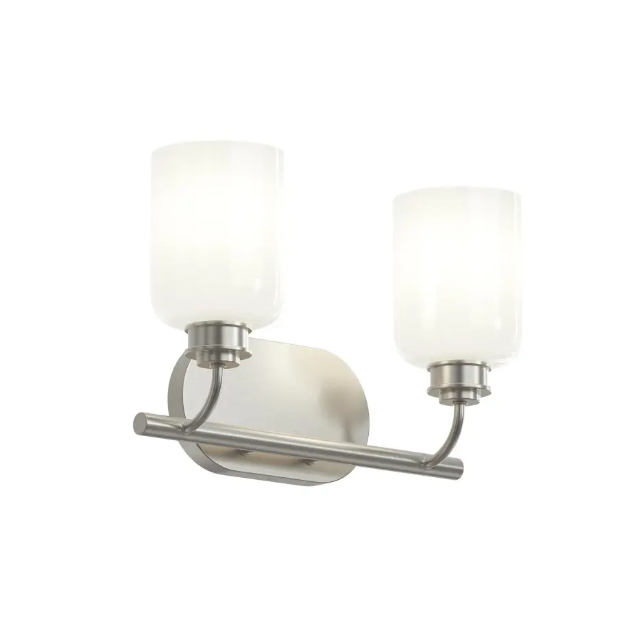 Elegant Two-Light Vanity with Brushed Nickel Finish - Image 3