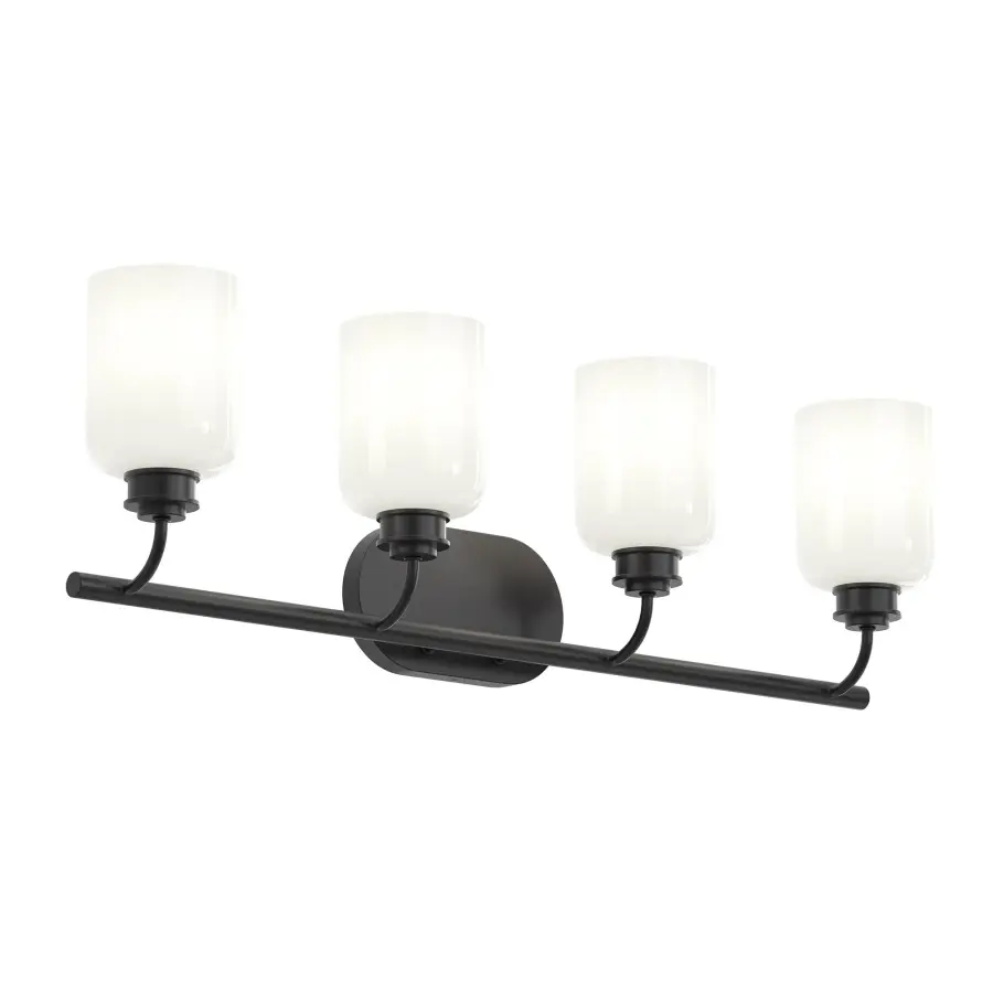 Elegant Four-Light Vanity Fixture with Transitional Appeal - Image 1