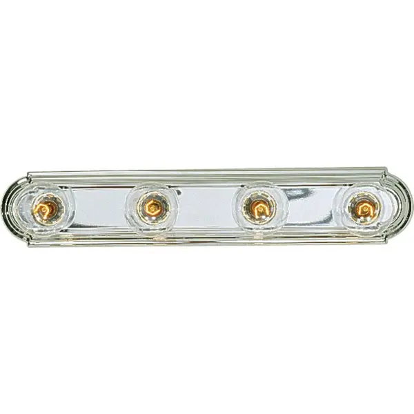 The Broadway Collection delivers traditional elegance with four lights providing ample illumination for bathroom vanities. Brushed nickel finish offers versatile styling that complements various décor schemes. - alternate view