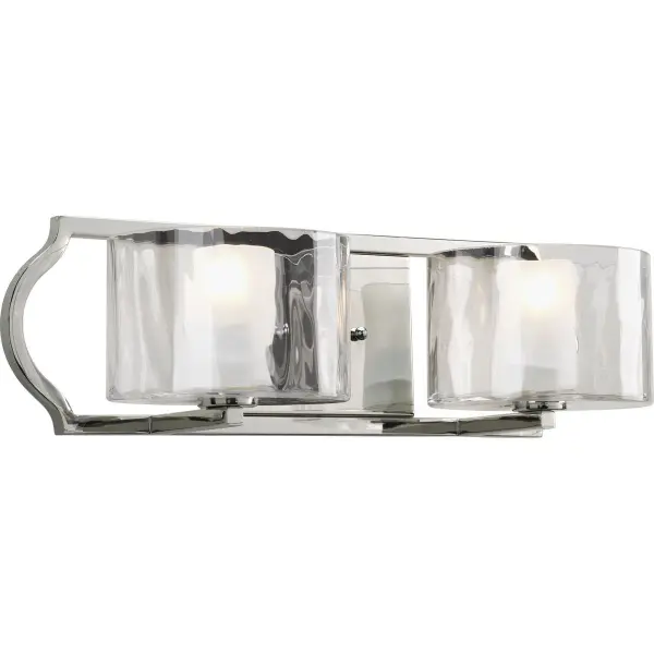 Caress Two-Light Clear Water Glass Bath Vanity Light