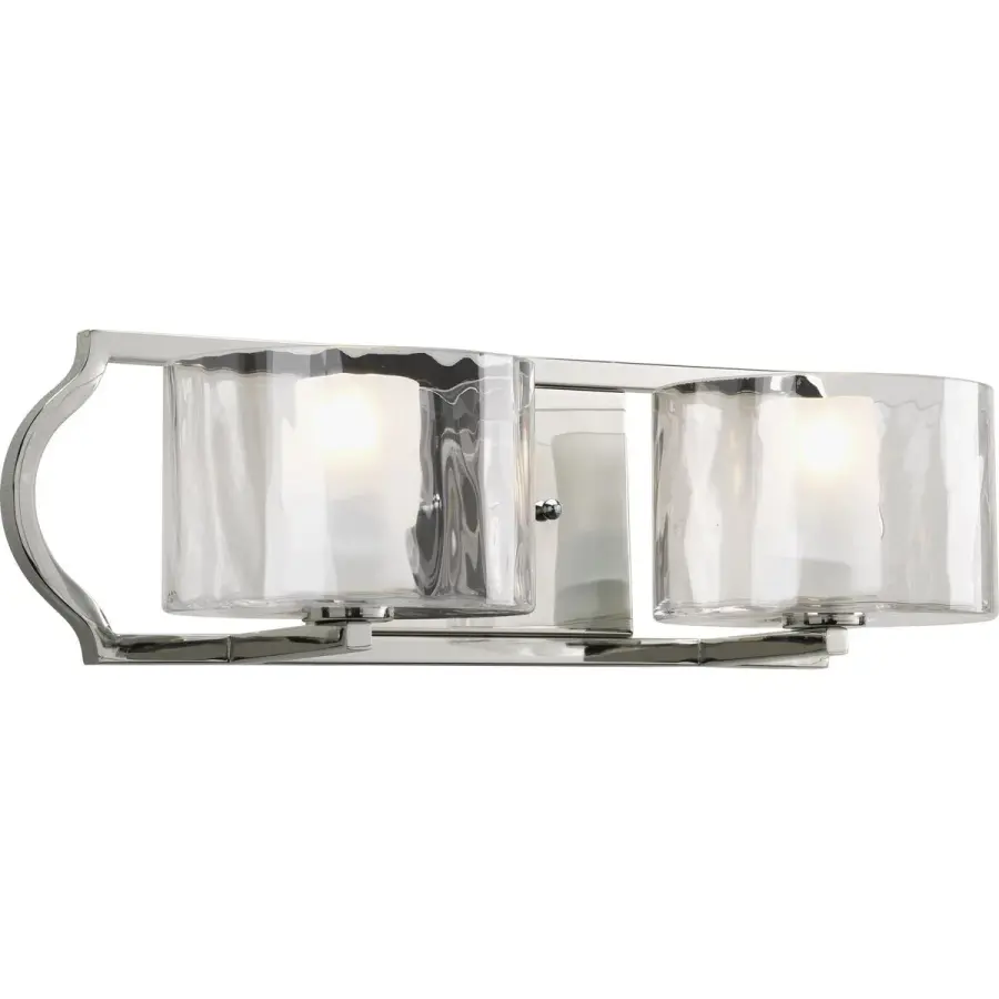 Caress Two-Light Clear Water Glass Bath Vanity Light