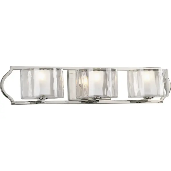 Caress Three-Light Clear Water Glass Bath Vanity Light - Image 1