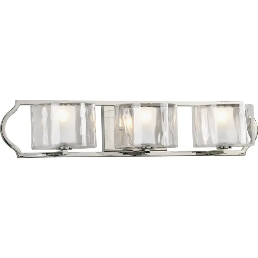 Caress Three-Light Clear Water Glass Bath Vanity Light - Image 1