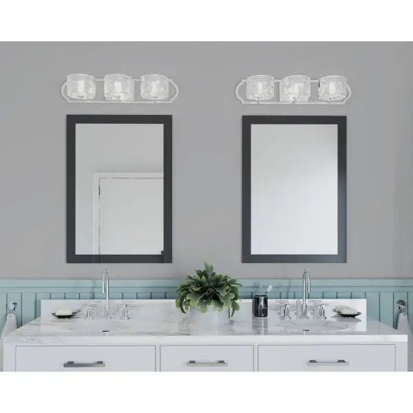 Caress Three-Light Clear Water Glass Bath Vanity Light - Image 2
