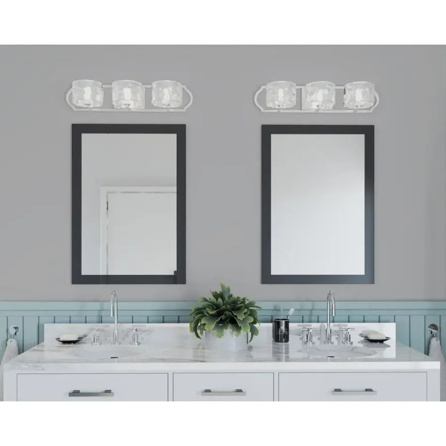 Caress Three-Light Clear Water Glass Bath Vanity Light - Image 2