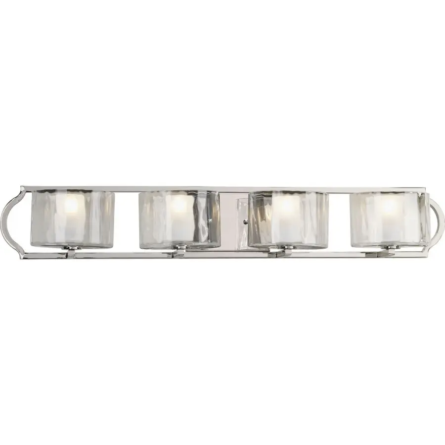 Caress Collection Four-Light Clear Water Glass Bath Vanity Light