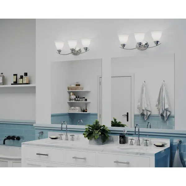 Trinity Three-Light Etched Glass Bath Vanity Light - Image 4