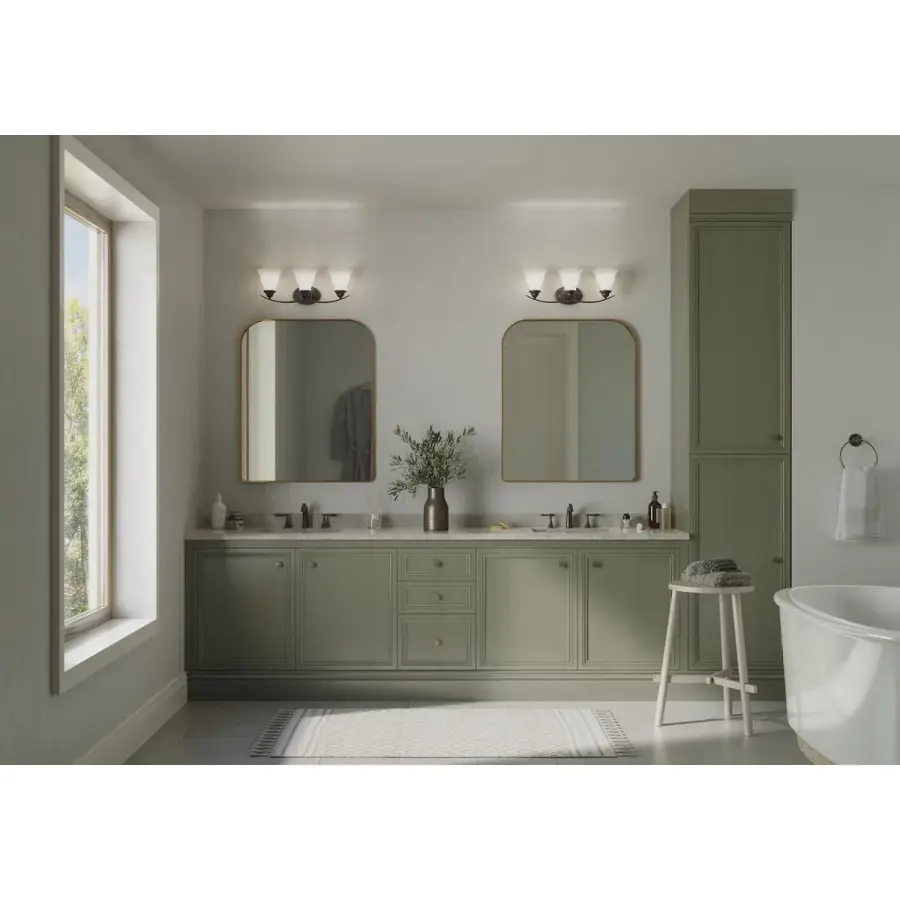 Trinity Three-Light Etched Glass Bath Vanity Light - Image 5