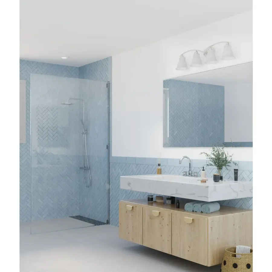 Trinity Four-Light Etched Glass Bath Vanity Light - Image 4