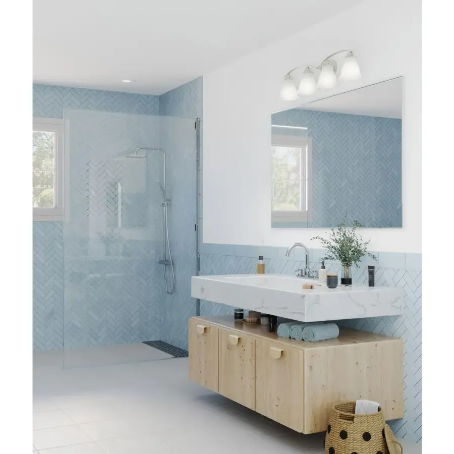 Trinity Four-Light Etched Glass Bath Vanity Light - Image 5