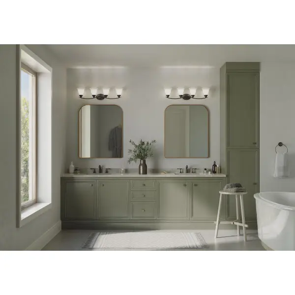 Trinity Four-Light Etched Glass Bath Vanity Light - Image 6
