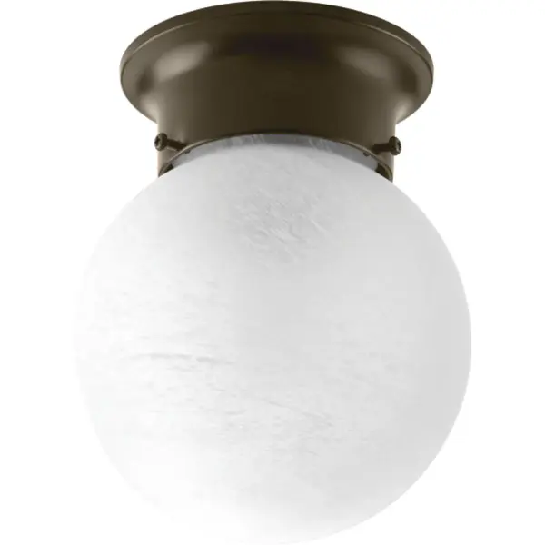 This 6-inch glass globe ceiling light delivers classic styling in a space-saving flush mount design. The brushed nickel finish and traditional globe shade work beautifully in hallways, bedrooms, and closets. - alternate view