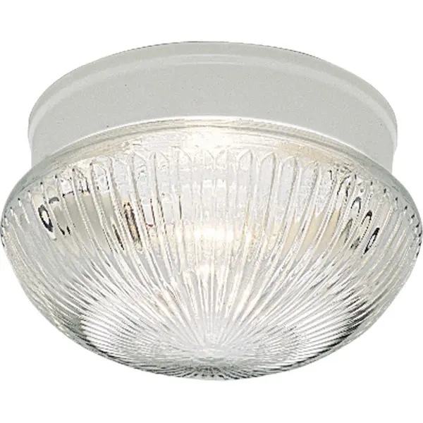 This 9.5" close-to-ceiling fixture delivers practical illumination in a classic white finish, ideal for hallways, bedrooms, and compact spaces where ceiling clearance is limited.