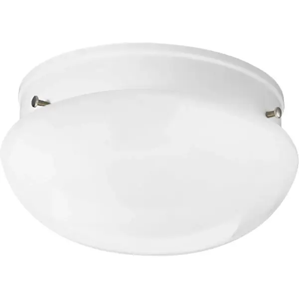 This 7.5" close-to-ceiling fixture delivers essential illumination in a traditional brushed nickel finish. Perfect for hallways, bedrooms, and tight spaces where ceiling clearance is limited. - alternate view
