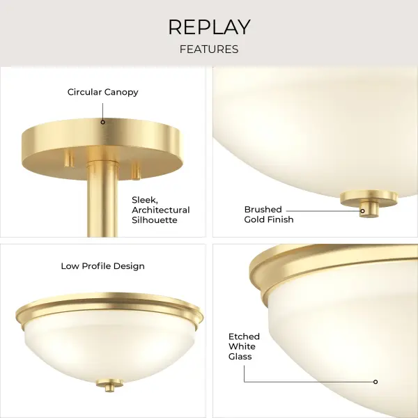 Replay Collection Two-Light Semi-Flush Ceiling Light - Image 8