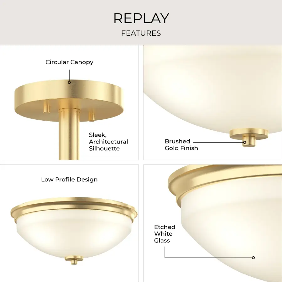 Replay Collection Two-Light Semi-Flush Ceiling Light - Image 8