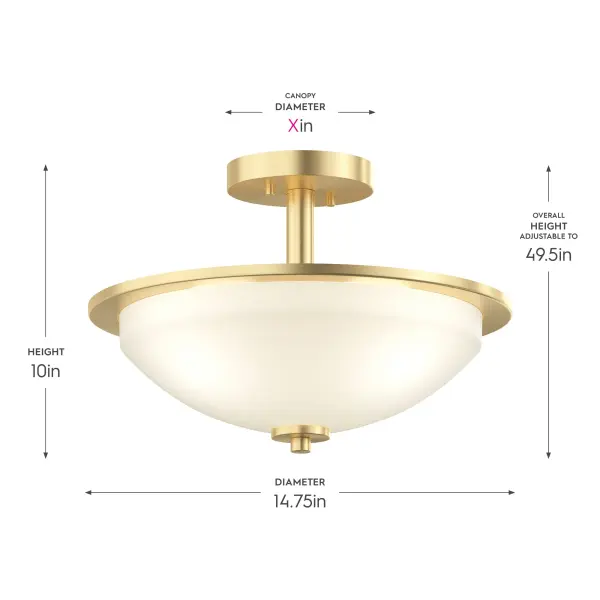 Replay Collection Two-Light Semi-Flush Ceiling Light - Image 9