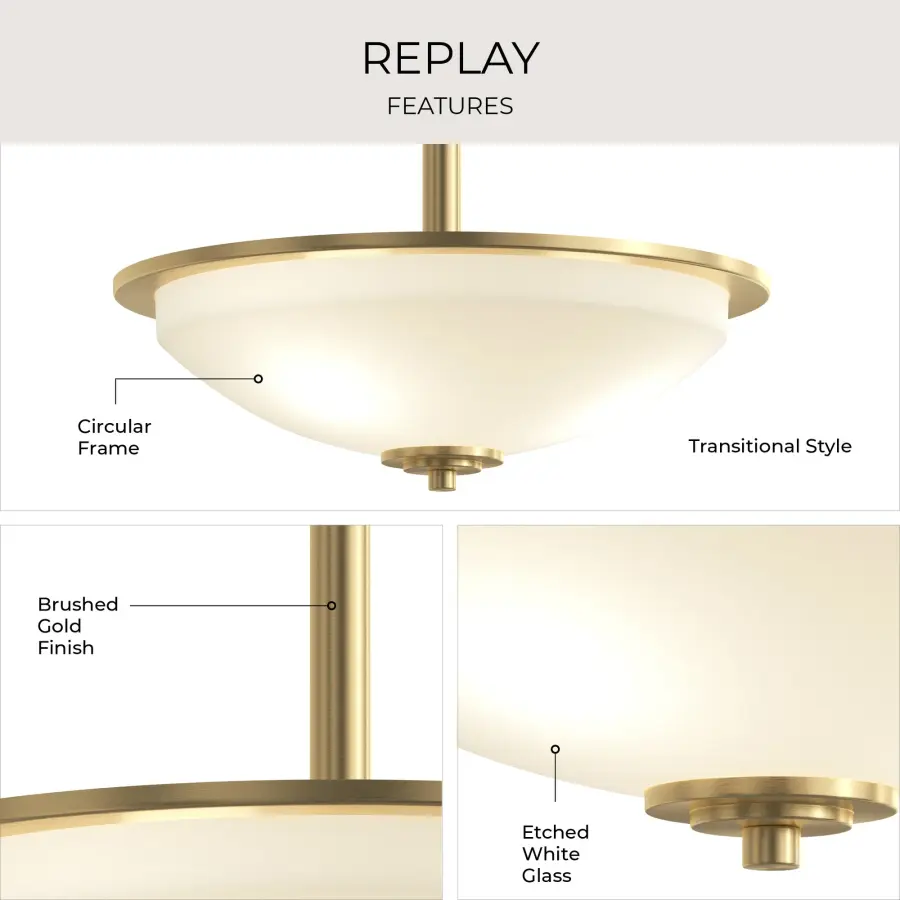 Replay Collection Three-Light Inverted Pendant - Image 9