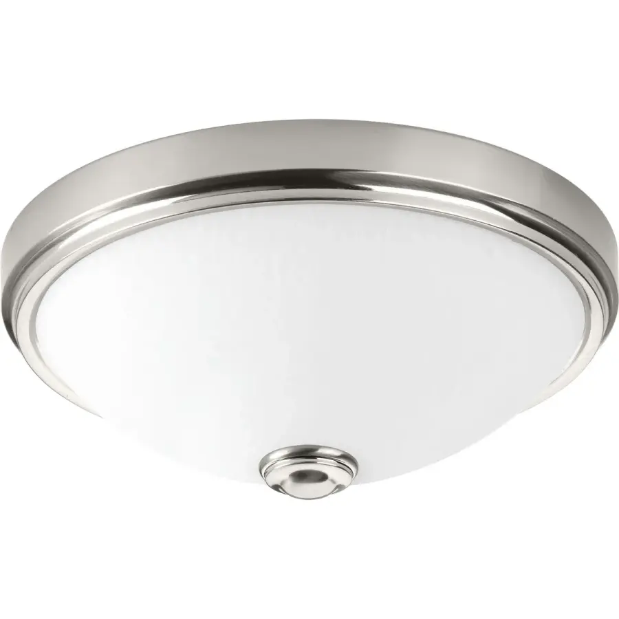 11" LED Linen Glass Flush Mount in Brushed Nickel