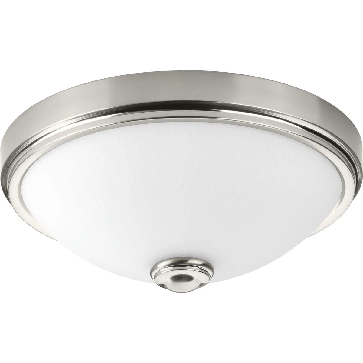 15" LED Linen Glass Flush Mount in Brushed Nickel