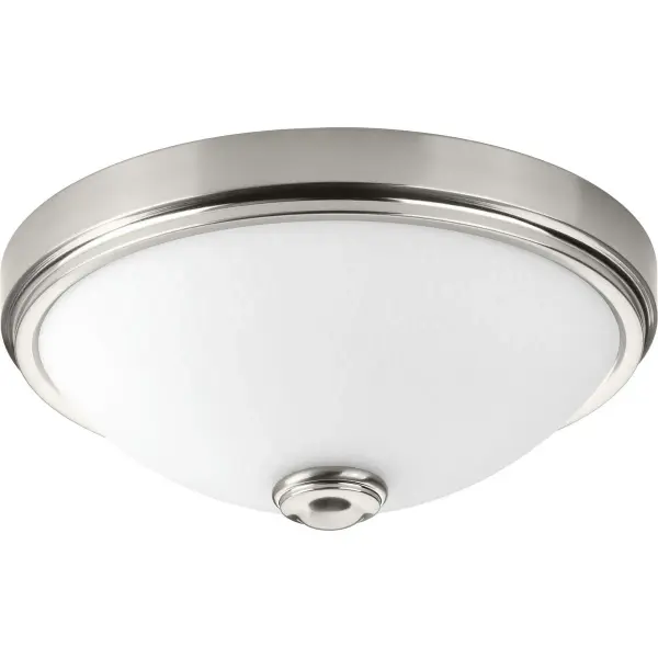 This 15-inch LED flush mount combines energy-efficient lighting with elegant linen glass for a soft, diffused glow. The brushed nickel finish adds modern sophistication while the low-profile design works perfectly in spaces with standard ceiling heights.