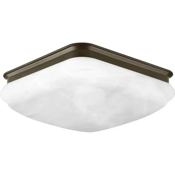 This energy-efficient LED flush mount features a clean square glass design in Antique Bronze finish. Perfect for low-ceiling spaces, it provides modern illumination while meeting California Title 24 and JA8 standards.