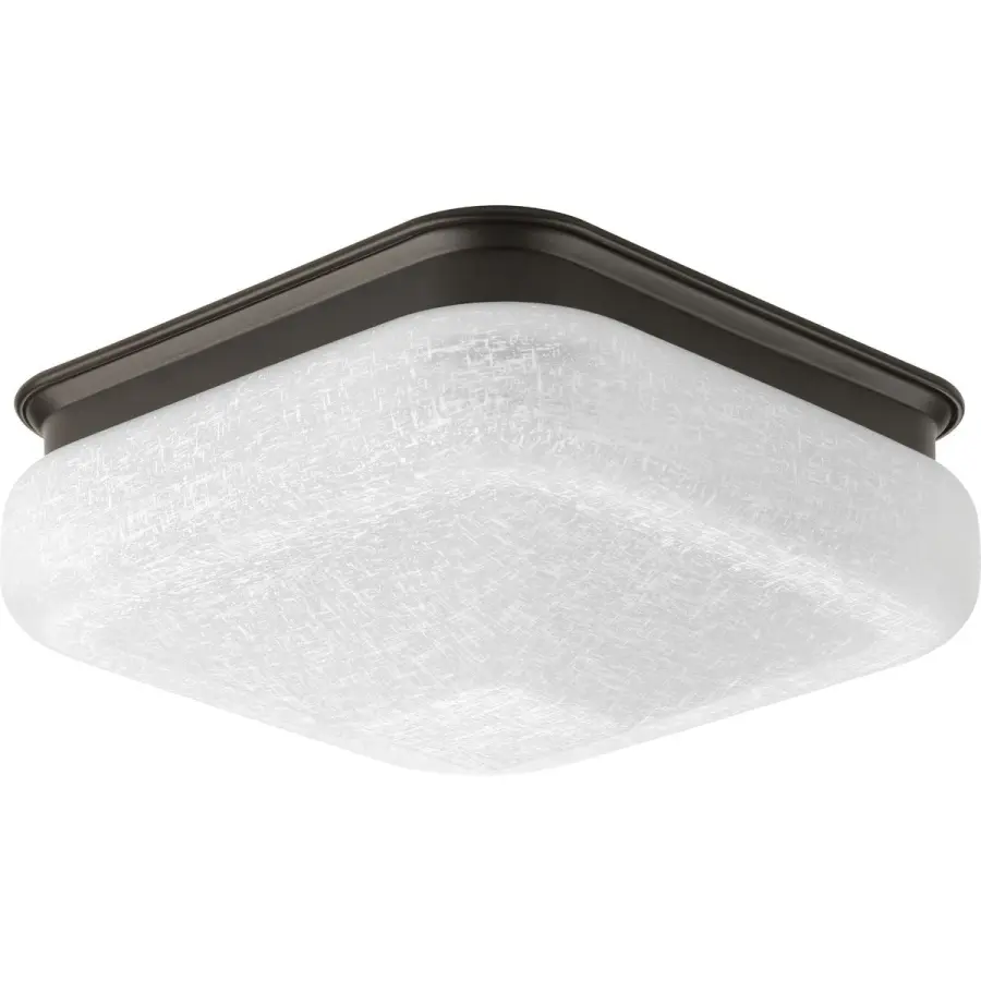 11.5" LED Square Glass Flush Mount in Antique Bronze - Image 1