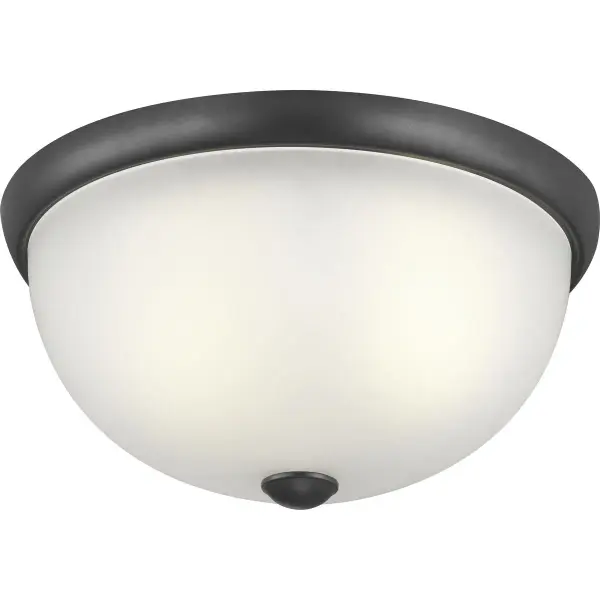 Two-Light 14" Glass Dome Flush Mount in Brushed Nickel - Image 2