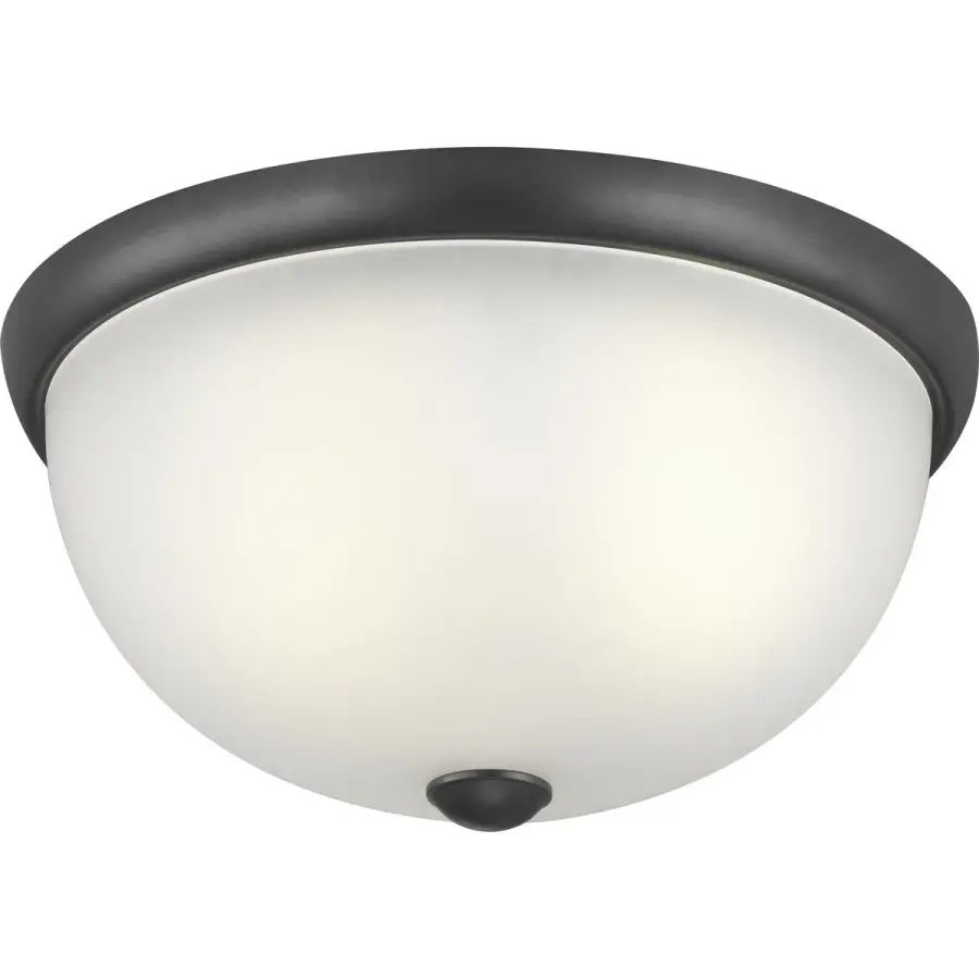 Two-Light 14" Glass Dome Flush Mount in Brushed Nickel - Image 2