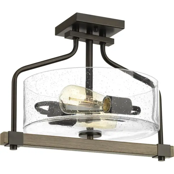 Barnes Mill Two-Light 16-1/4" Semi-Flush Ceiling Light