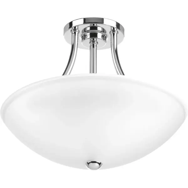 The Gather Collection offers a classic brushed nickel finish in a compact 12-7/8" design, perfect for rooms with lower ceilings. Its convertible mounting provides installation flexibility for various applications.