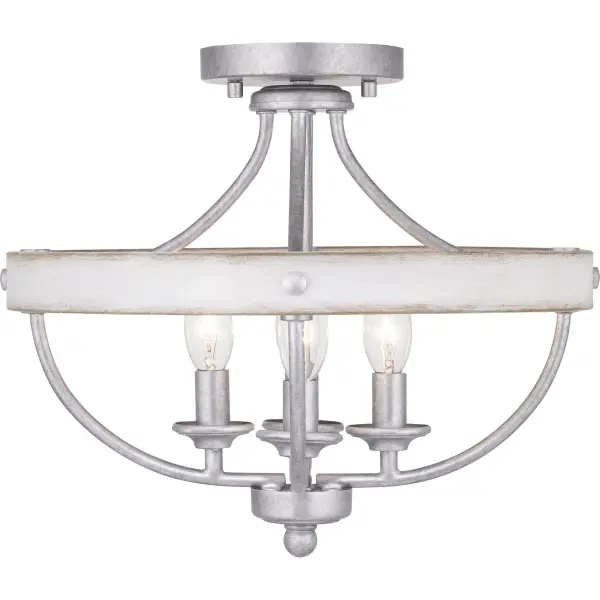 The Gulliver Collection brings coastal charm with its galvanized finish and four-light design. Perfect for low ceilings, this semi-flush convertible fixture offers flexible installation and JA8 compliance for California energy standards.