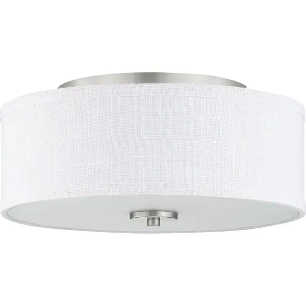 Inspire Collection 13" Two-Light Flush Mount in Brushed Nickel - Image 3