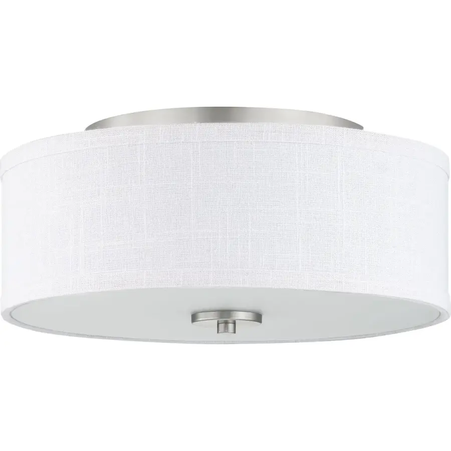 Inspire Collection 13" Two-Light Flush Mount in Brushed Nickel - Image 3